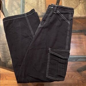 Divided h and m black cargo jeans size 0